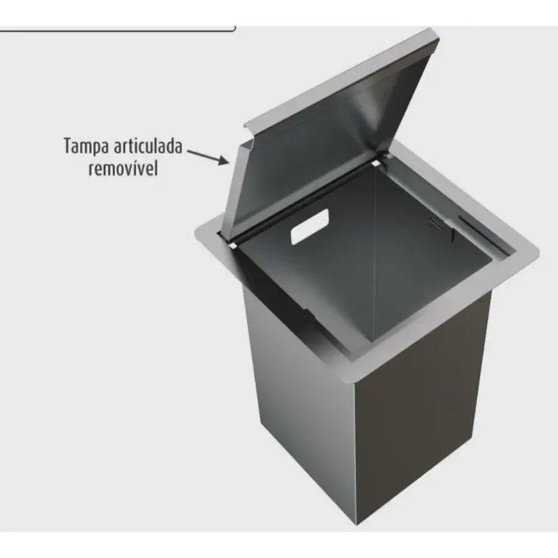 Lixeira embutir quadratta kitchen at 2020 3,9L calha umida