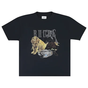 Rhude Rhinestone Hunting Dog Tee 'Vintage Black' FW24TT040122306 L