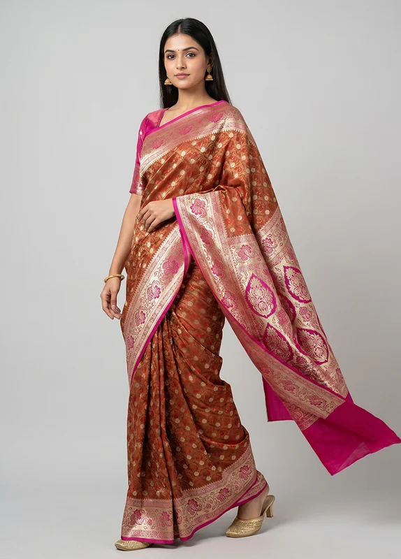 Green Tanchoi Silk Saree With Blouse Piece One Size