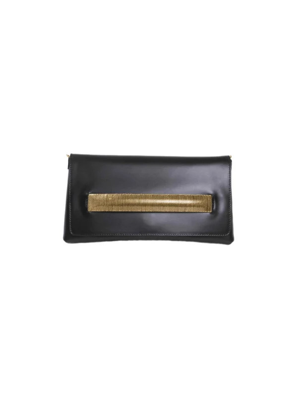 Orciani Gossip S Gold-Tone Accent Rectangular Clutch One Size