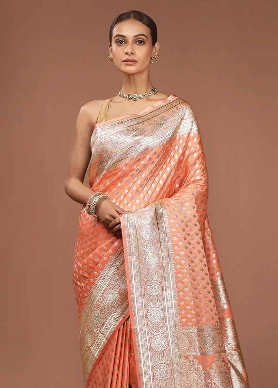 Rust Uppada Silk Saree With Blouse Piece One Size