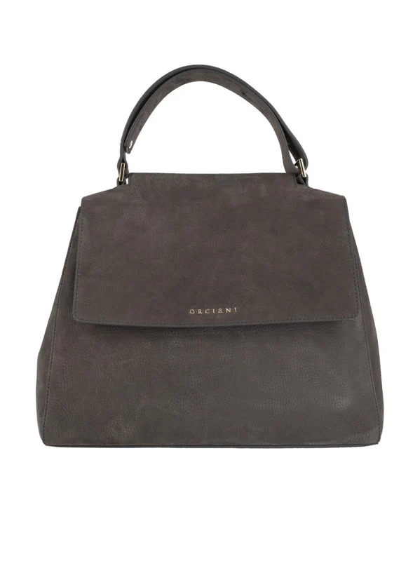 Claudio Orciani Nubuck Leather Medium Shoulder Bag With Flap Closure One Size