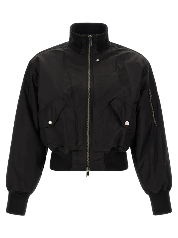 Entire Studios Black Nylon Bomber XL