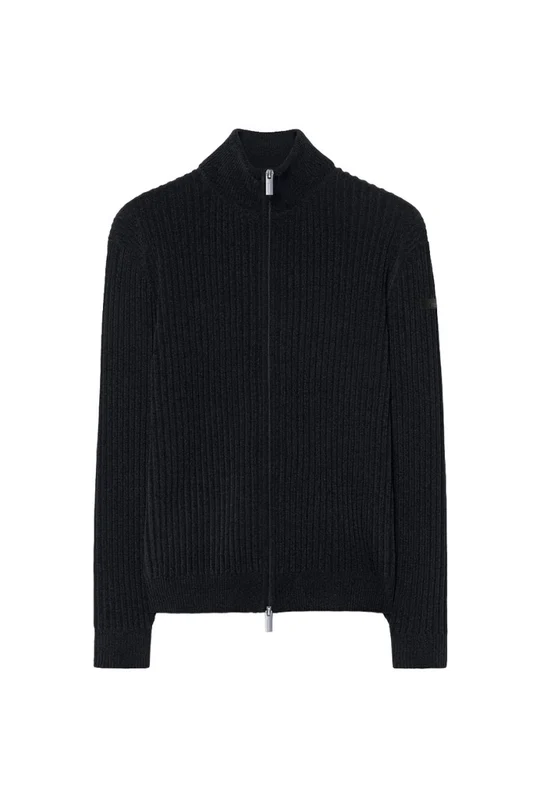 Rrd Navy Ribbed Full-Zip Stand-Collar Sweater IT 50
