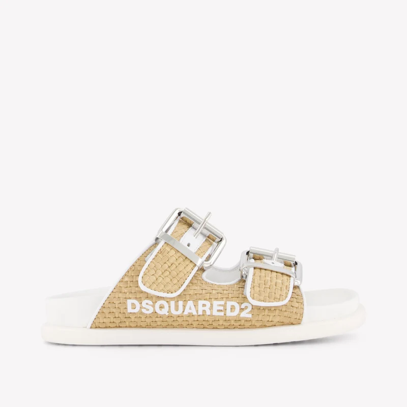 Dsquared2 Kinder Meisjes Slippers In Beige 33