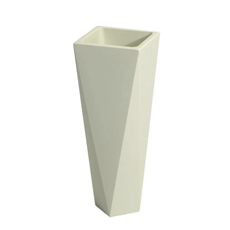 Vaso "Diamond" struttura in polietilene per esterno Avorio / 36 x 98 cm