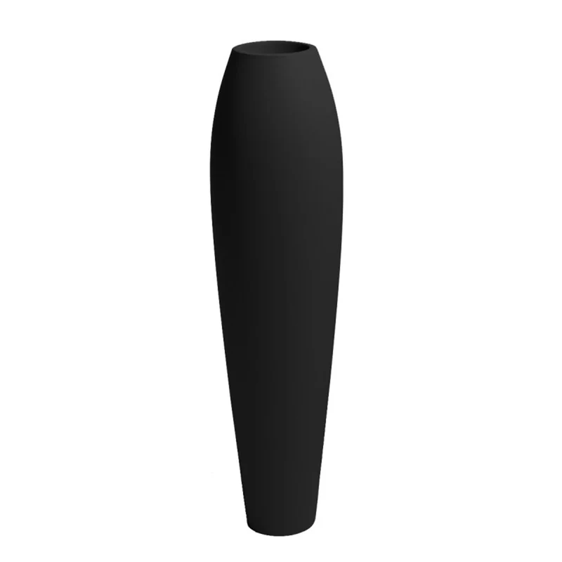 Vaso "Nicole" struttura in polietilene per esterno Nero / 126 cm