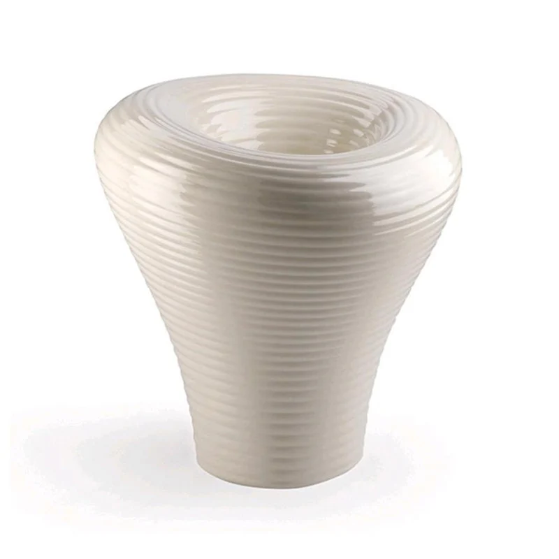 Vaso "Tambo" struttura in polietilene per esterno Bianco