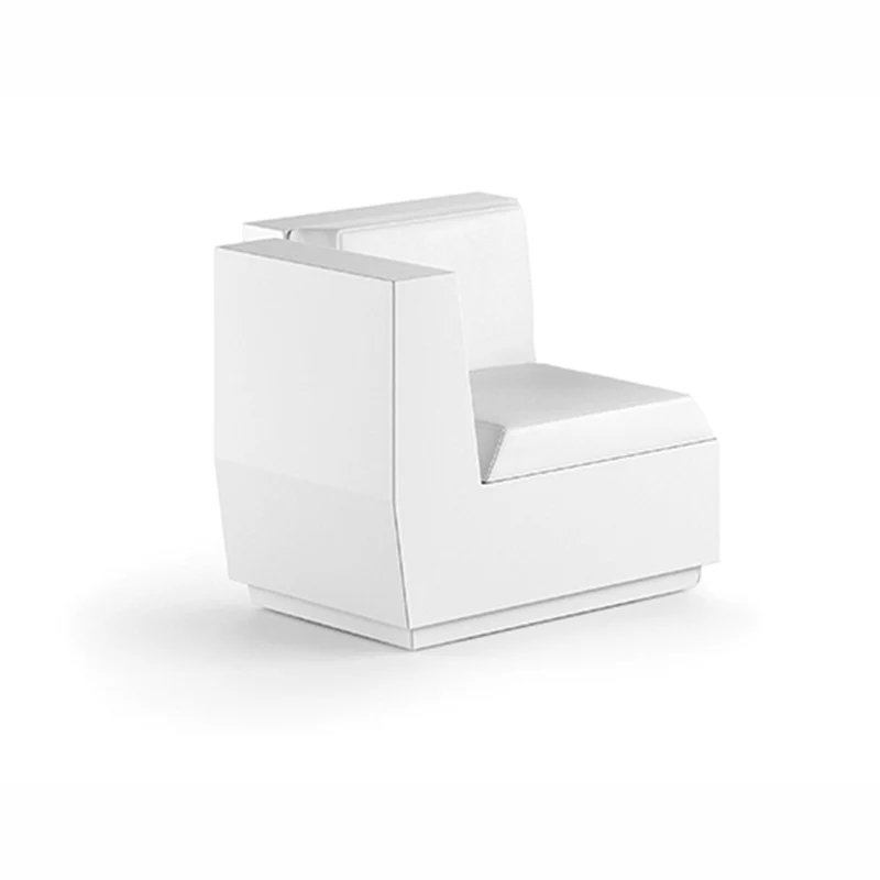 Angolo "Big-Cut" struttura in polietilene con cuscino per esterno Normale / Bianco e Bianco