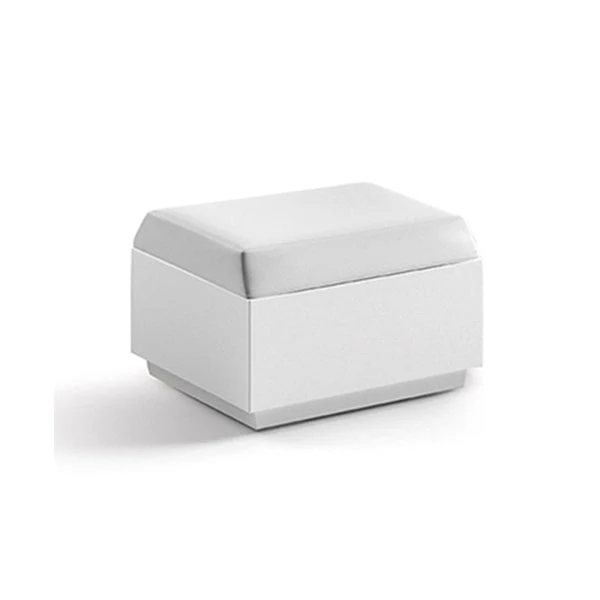 Pouf "Big-Cut" struttura in polietilene con cuscino per esterno Bianco e Bianco