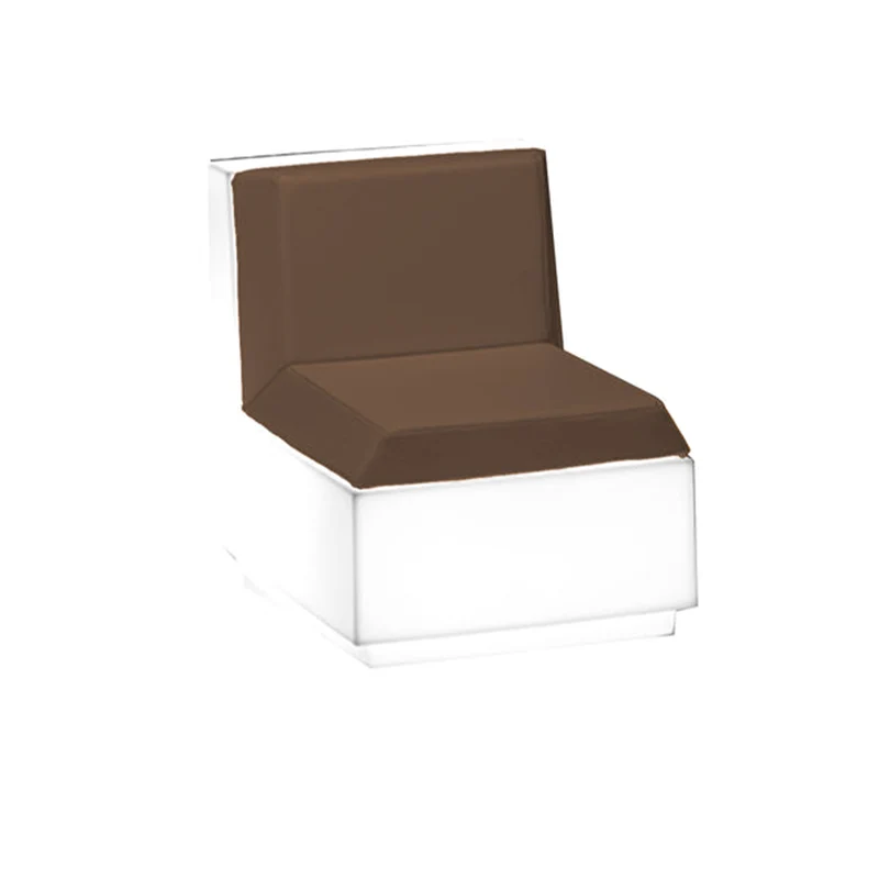 Modulo "Big-Cut" struttura in polietilene con cuscino per esterno Normale / Bianco e Tortora