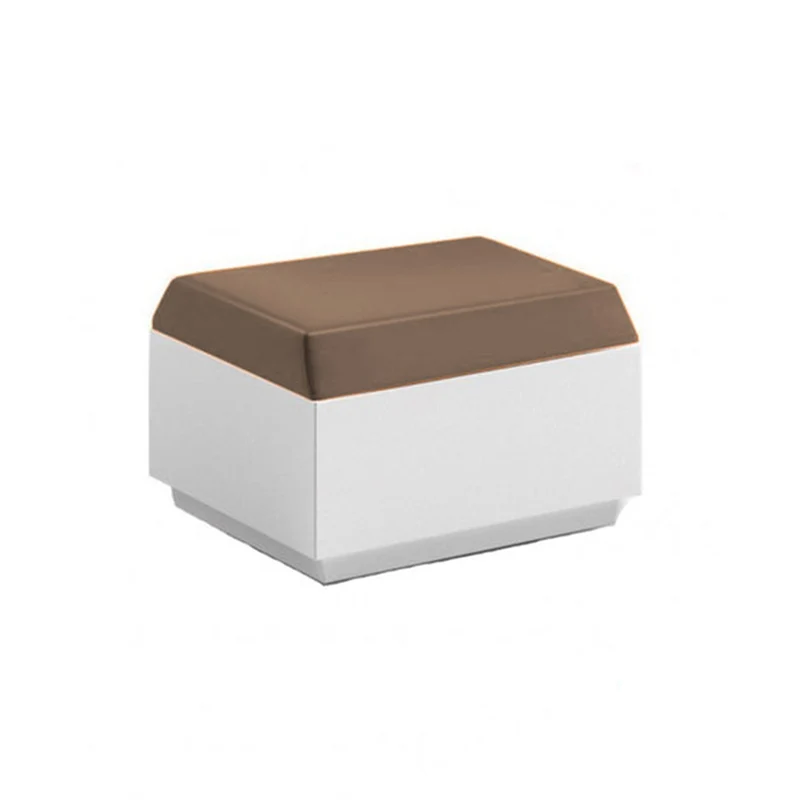 Pouf "Big-Cut" struttura in polietilene con cuscino per esterno Bianco e Tortora