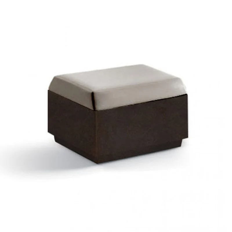 Pouf "Big-Cut" struttura in polietilene con cuscino per esterno Tortora e Bianco