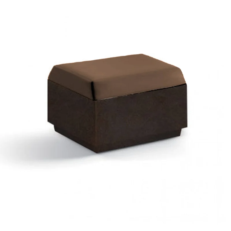 Pouf "Big-Cut" struttura in polietilene con cuscino per esterno Tortora e Tortora