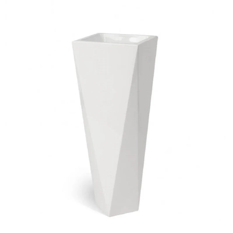 Vaso "Diamond" struttura in polietilene per esterno Bianco / 26 x 72 cm