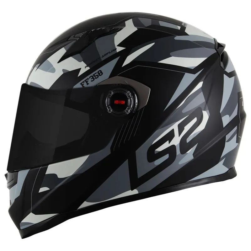 Capacete LS2 FF358 Classic Tank Camo Preto Fosco 60
