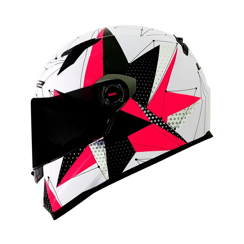 Capacete Original LS2 FF358 Brilliant Branco Rosa 56