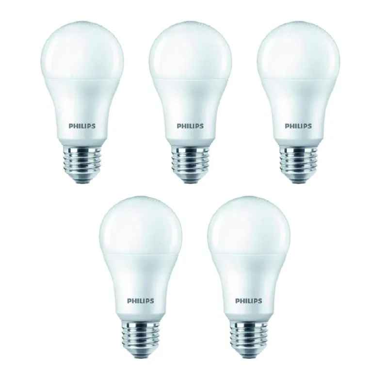 Pack x5 Foco LED 13W Luz Cálida Philips EcoHome E27 3000K