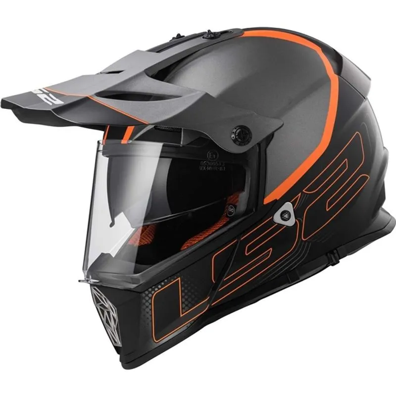 Capacete Original LS2 MX436 Pionner Pto Titanio Laranja Fosco 62