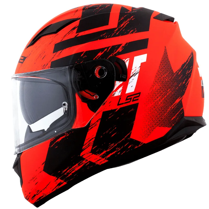 Capacete Original LS2 FF320 Hunter Preto Vermelho 60