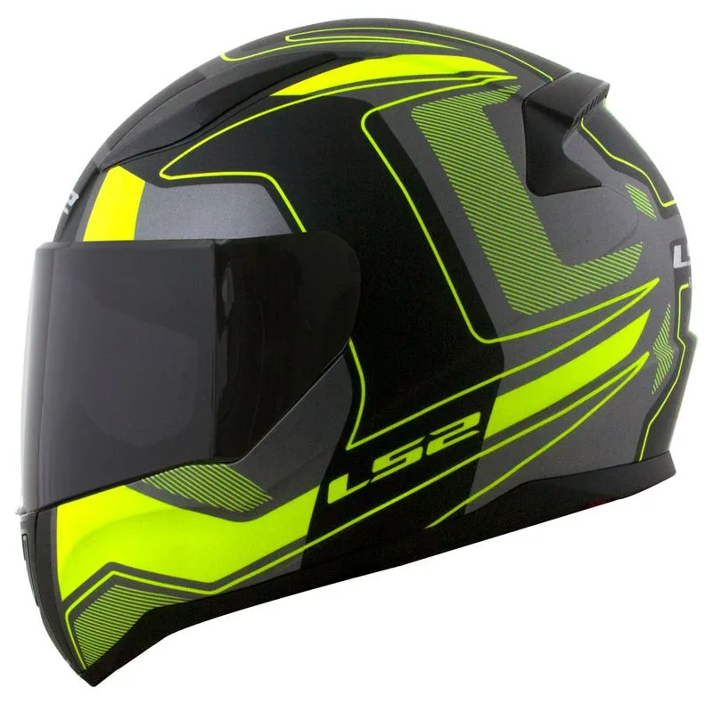 Capacete Original LS2 FF353 Rapid Carrera Fosco Preto Amarelo 60