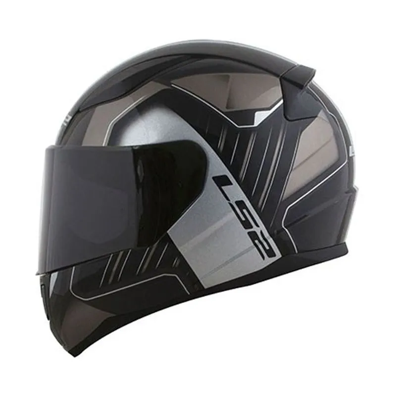 Capacete Original LS2 FF353 Rapid Medal Preto Cinza Prata 58
