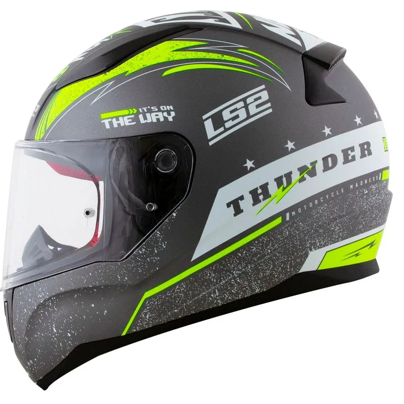Capacete Original LS2 FF353 Rapid Thunder Cinza Amarelo Fosco 56
