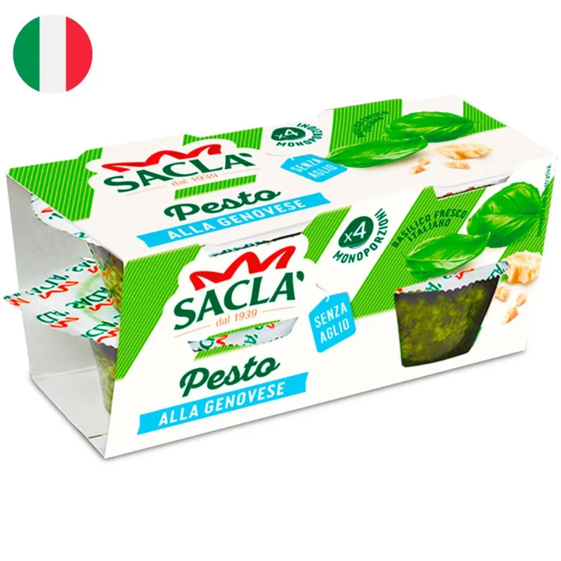 Pesto Shots sin Ajo Sacla 4x45 g