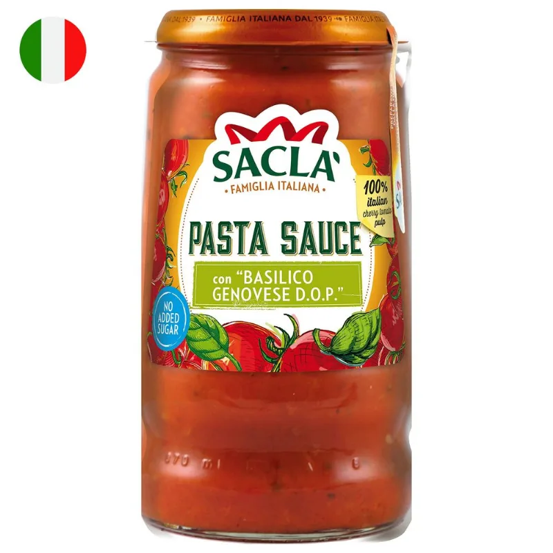 Salsa Cherry Sacla con Albahaca Basilico 290 g