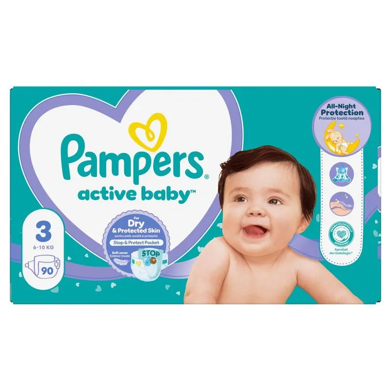 Pampers Active Baby pelene 3, 90kom