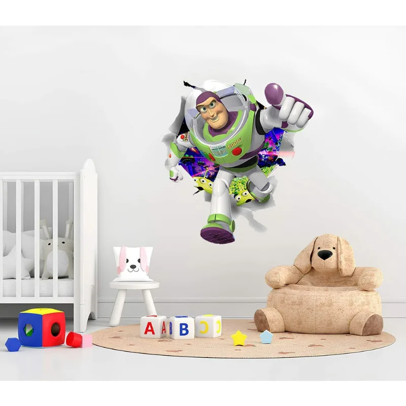 Adesivo De Parede Buraco Falso Com Buzz Lightyear