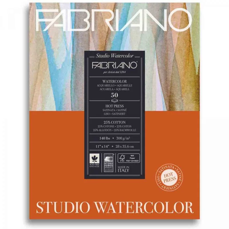 Bloco Aquarela Fabriano Studio 300g/m2 Ts 28x35,6cm 50 Fls