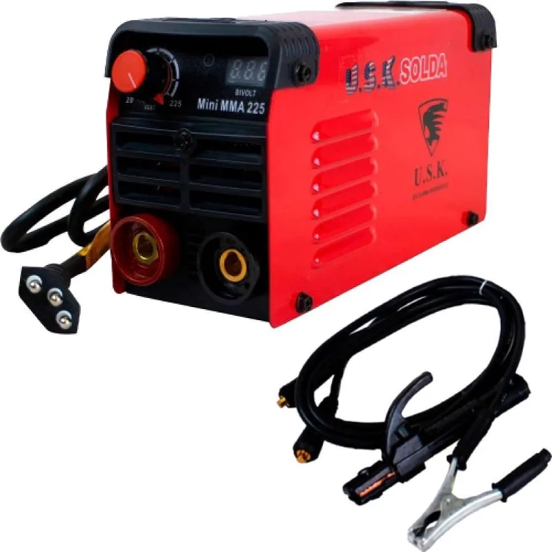 Máquina de Solda Inversora 225 Mini bivolt MMA-225 usk