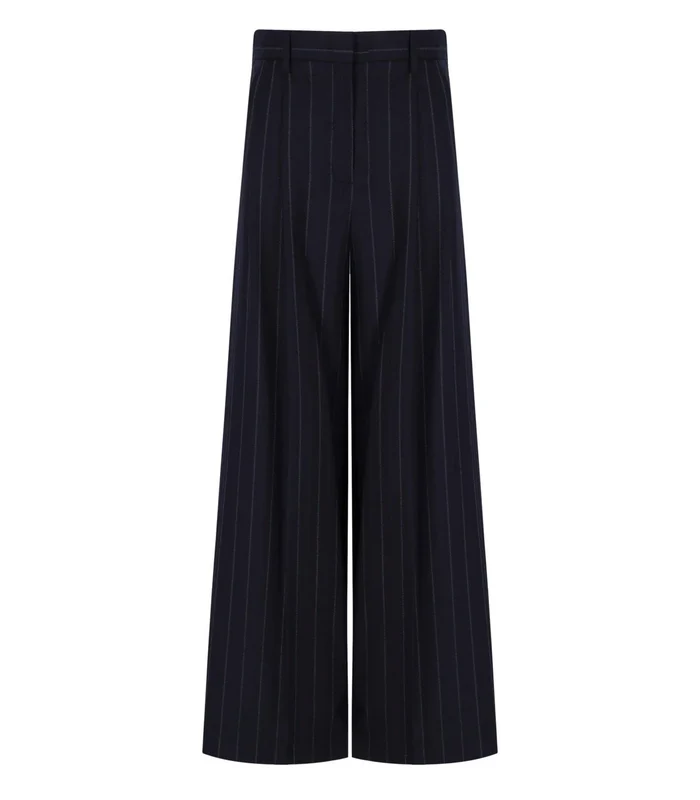 Max Mara Weekend Nebbie Blue Pinstripe Trousers 38