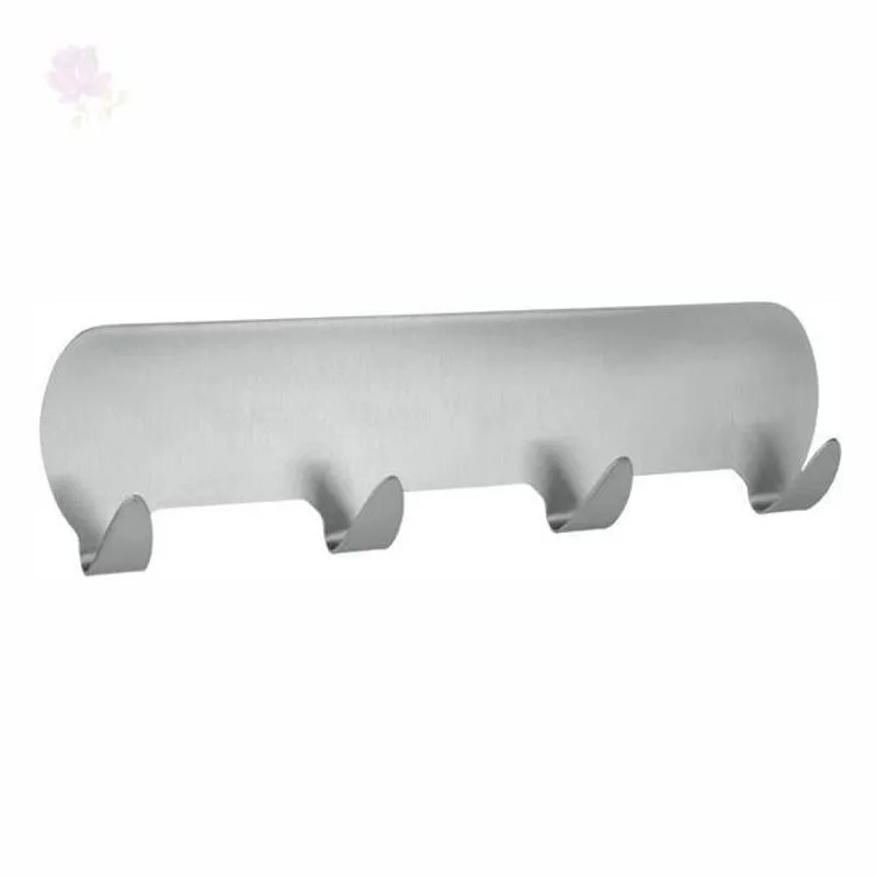 Barra Adesiva Com 4 Ganchos Barrette Em Inox Metaltex
