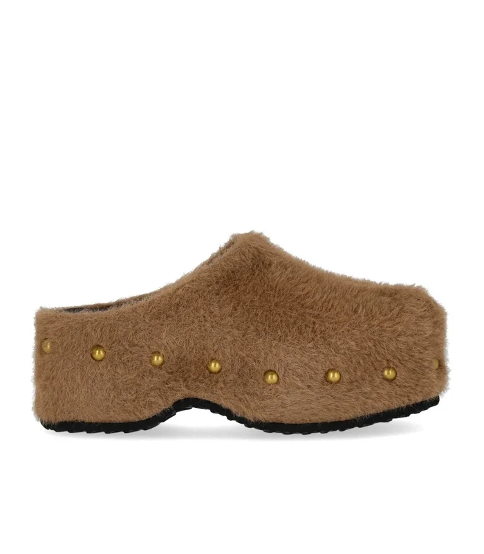 Miss Olivia Carola Beige Mohair Clog 41