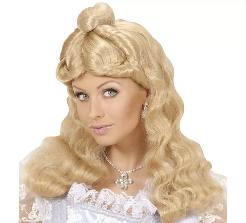 Peluca de Dama con moño en varios colores adulto Rubio