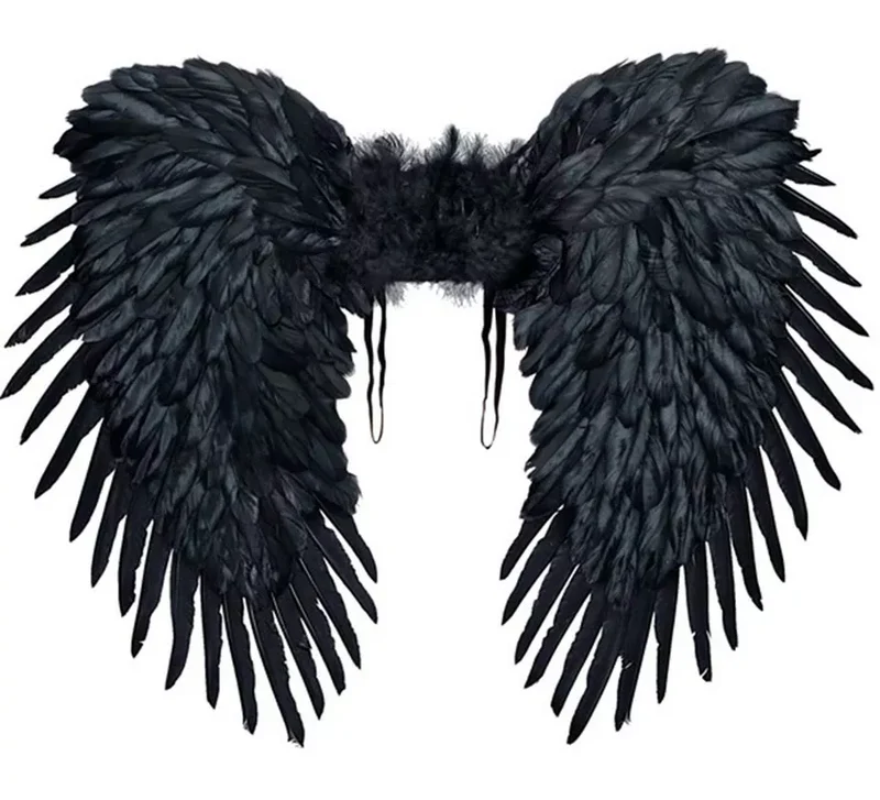 Alas Plegables de Plumas de 80x60 cm en varios colores Negro