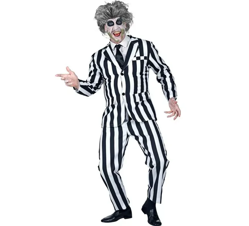 Disfraz de Fantasma a rayas para hombre S