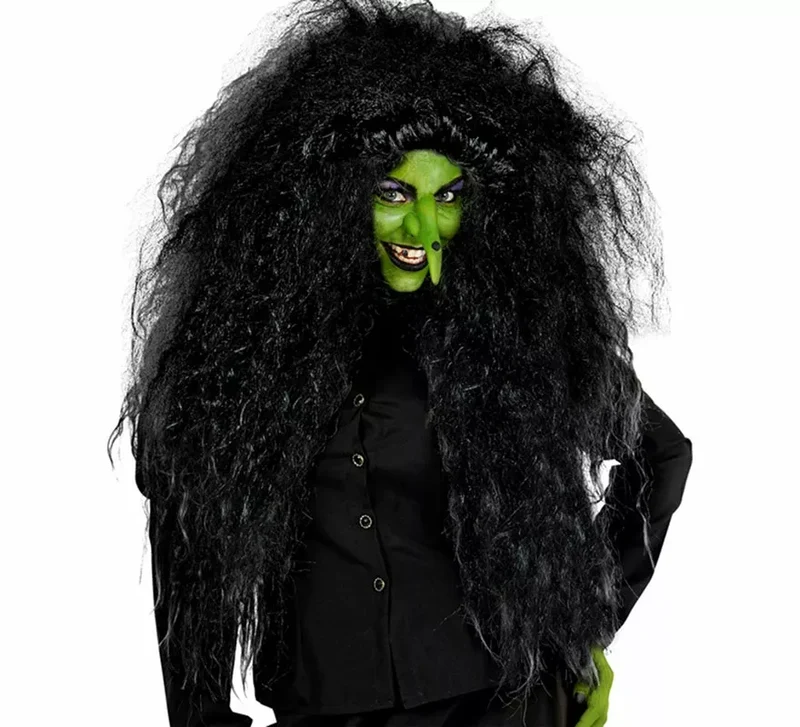 Peluca Grande de Bruja en varios colores Negro