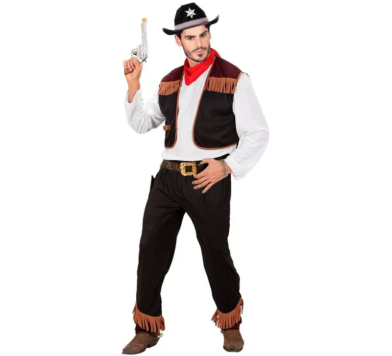 Disfraz de Vaquero con Chaleco para hombre L
