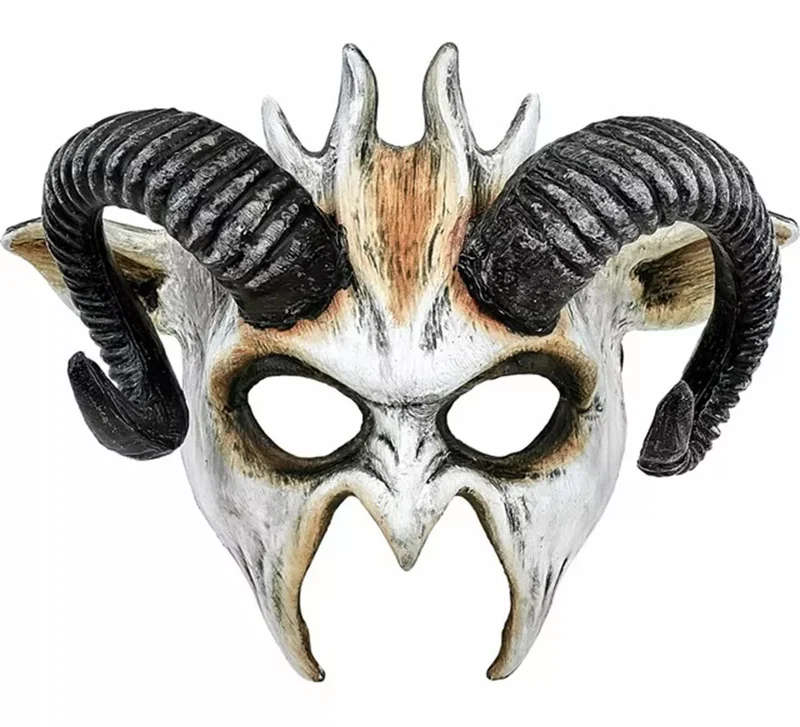 Máscara de Diablo blanco Comedia del Arte Universal Adulto