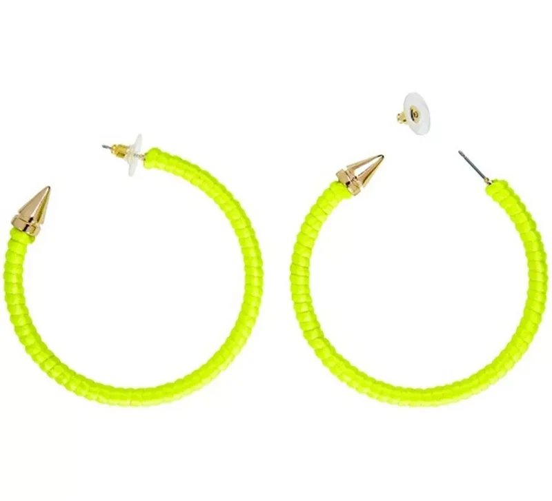Pendientes de Aro en varios colores neones Amarillo