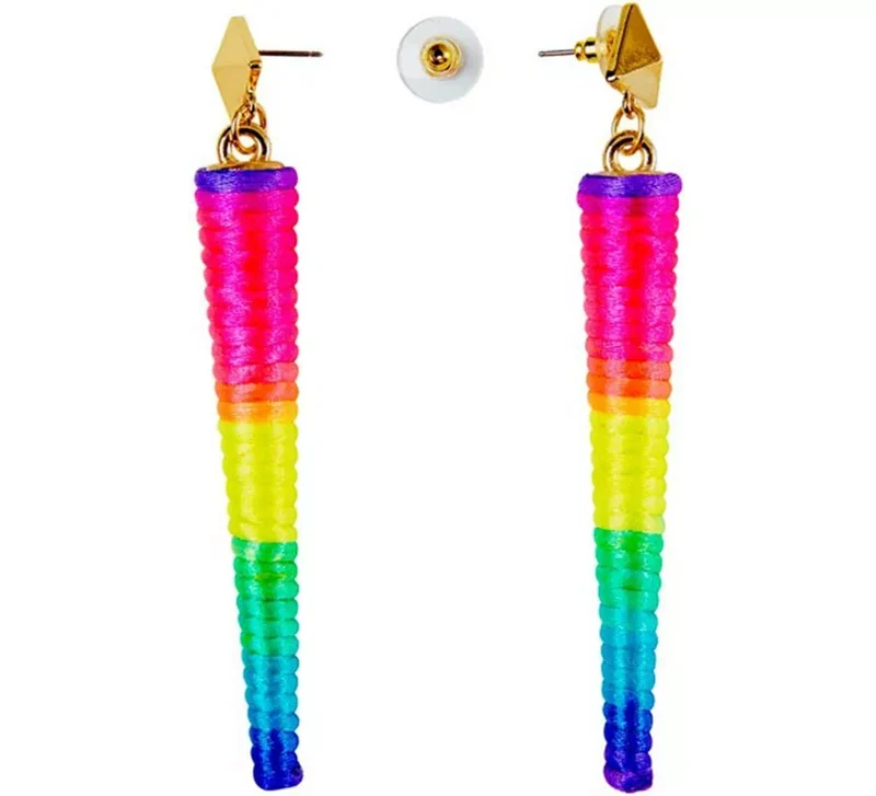 Pendientes Cono neón multicolor Universal Adulto