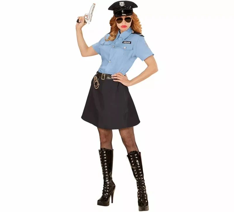 Disfraz de Policía con Sombrero para mujer XL