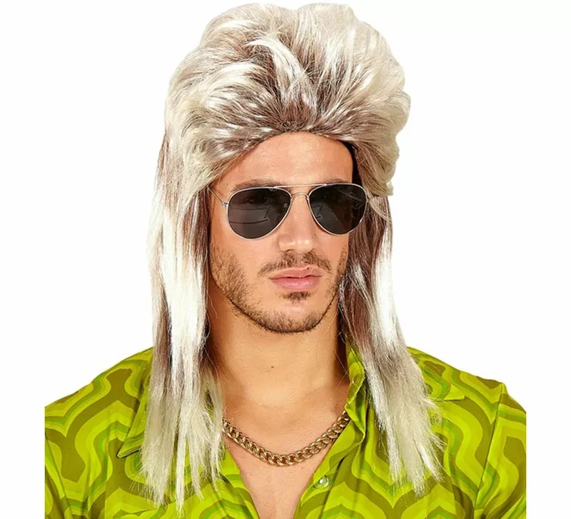 Peluca Rubia Melena con Tupé Vokuhila Sin talla