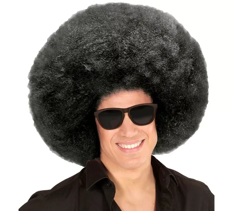 Peluca Afro Sobredimensionada en varios colores de alta calidad Negro
