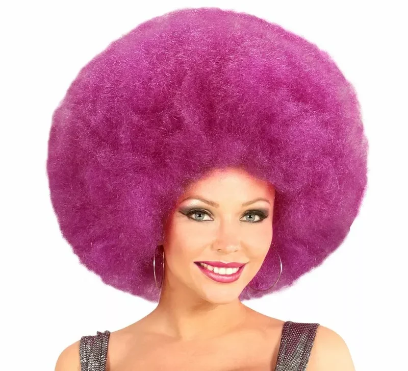 Peluca Afro Sobredimensionada en varios colores de alta calidad Violeta
