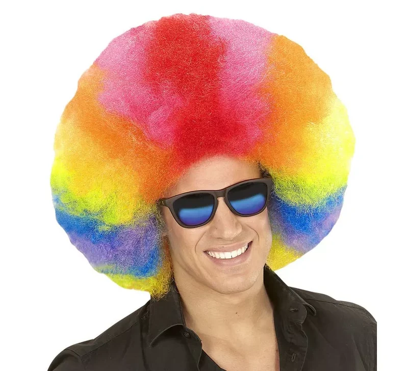 Peluca Afro Sobredimensionada multicolor de alta calidad Universal Adulto