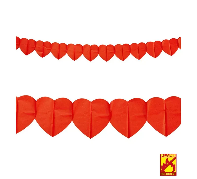 Guirnalda Corazón Pirorretardante de 3 mts T.Única